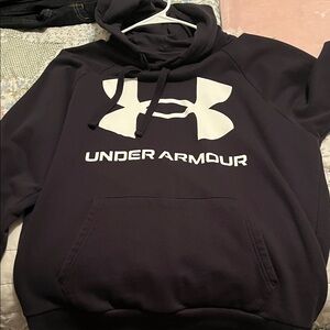 Under Armour Dark Hoodie with White Logo